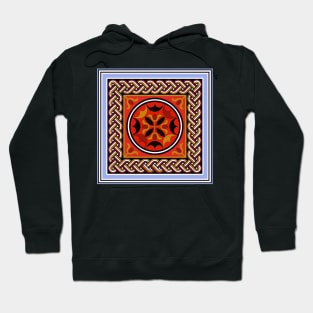 Roman mosaic floral medallion Hoodie